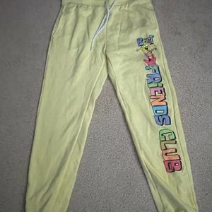 Yellow SpongeBob Square Pants sweatpants